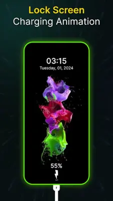 Battery charging animation, 3D android App screenshot 0