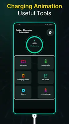 Battery charging animation, 3D android App screenshot 3