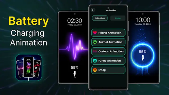 Battery charging animation, 3D android App screenshot 5